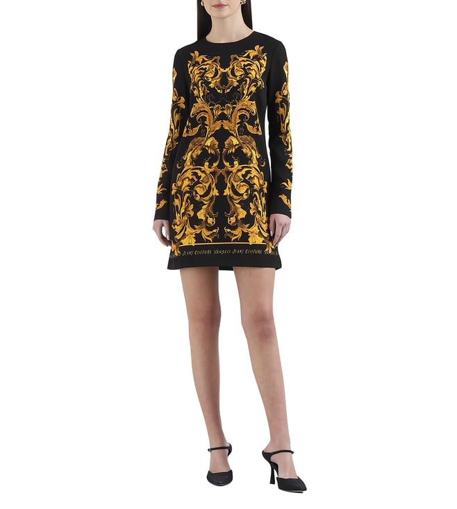 knee length dresses for ladies Versace Contrast-Collar Silk Cady Bustier Gown, female, Black, 42