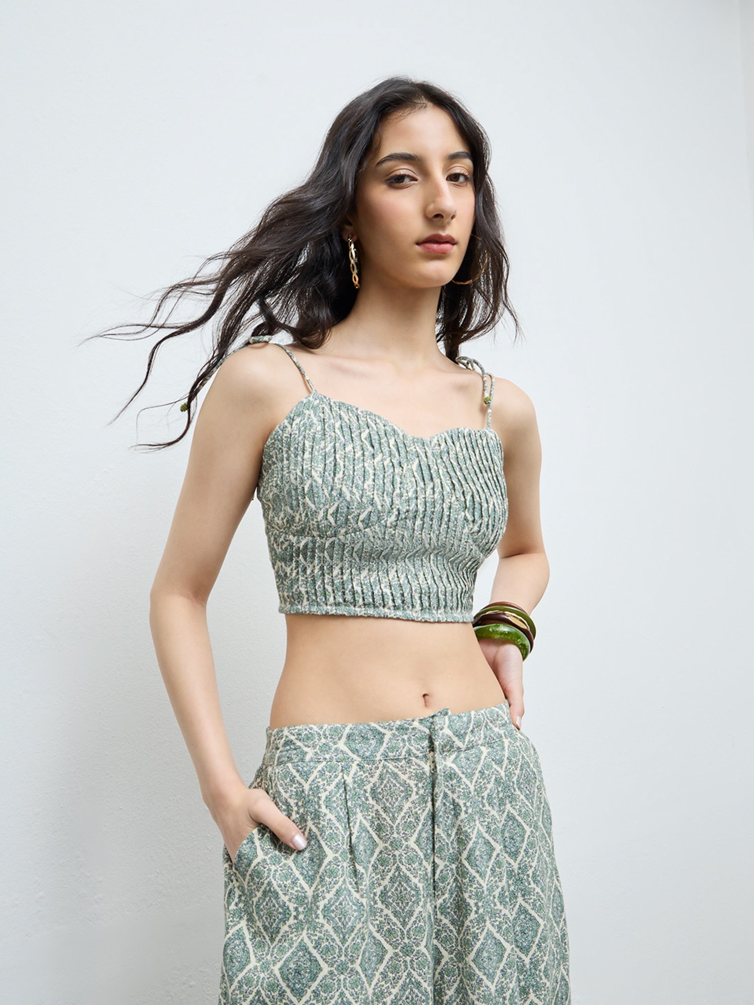 Bombay Paisley by Westside Sage Printed Cotton Crop Top