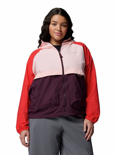 Columbia Pink Sand Nylon Colourblocked Windcheater-picture-42