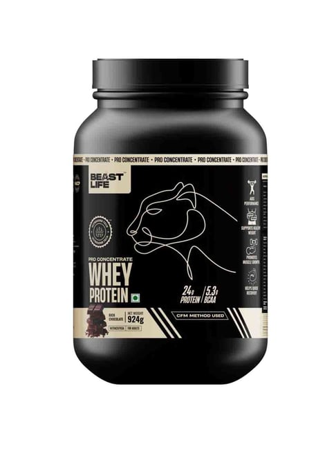 BEASTLIFE - BeastLife Pro Concentrate 100% Whey Protein With Ultrasorb Tech Rich Chocolate flavour - 924 gm