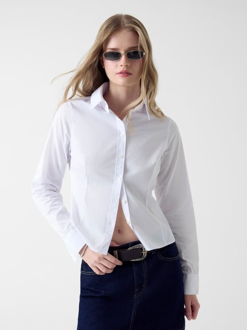 GUESS JEANS White LS Slim Fit Shirt