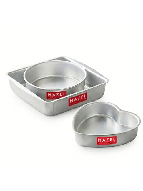 HAZEL Silver Aluminium Cake Mould - Set of 3