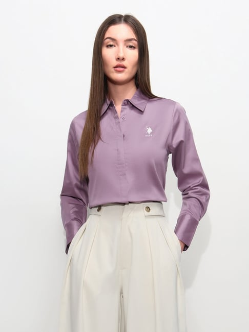 U.S. Polo Assn. Purple Regular Fit Shirt