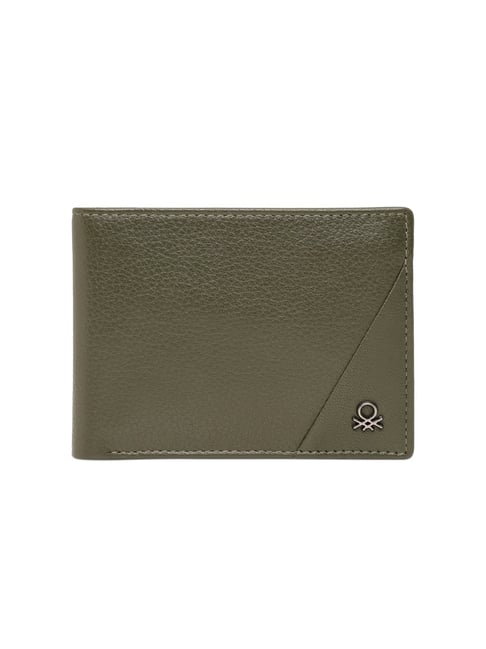 United Colors of Benetton Olive Gladbeck Leather Bi-Fold Wallet