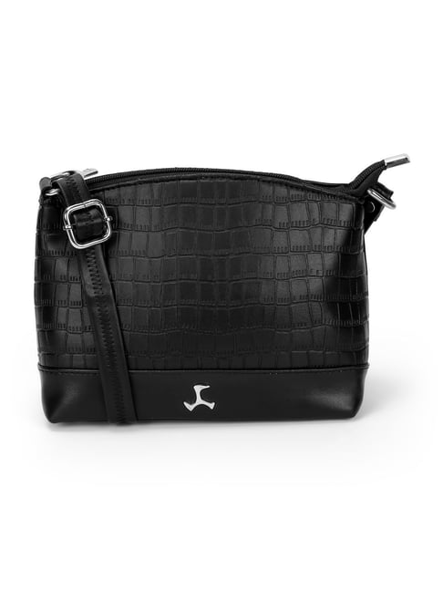 Mochi Black Animal Effect Medium Cross Body Bag