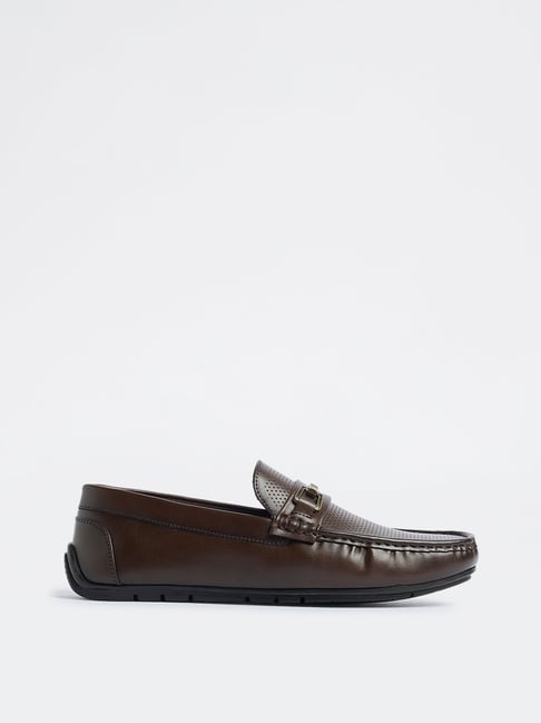 SOLEPLAY by Westside Dark Brown Perforated Penny Loafers