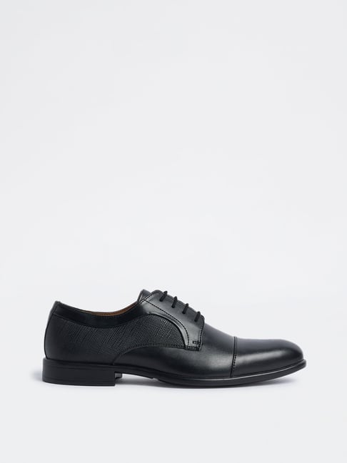 SOLEPLAY by Westside Black Textured Derby Shoes