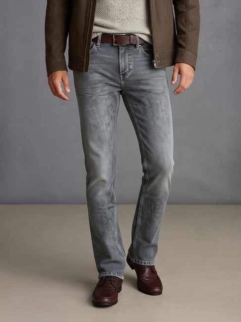 Octave Graphite Solid Bootcut Stretchable Jeans