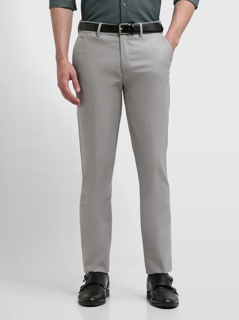 Arrow New York Grey Regular Fit Trousers