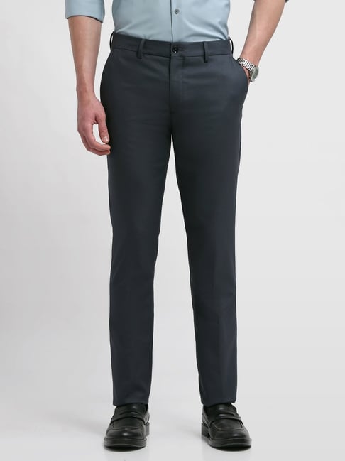 Arrow New York Grey Regular Fit Trousers