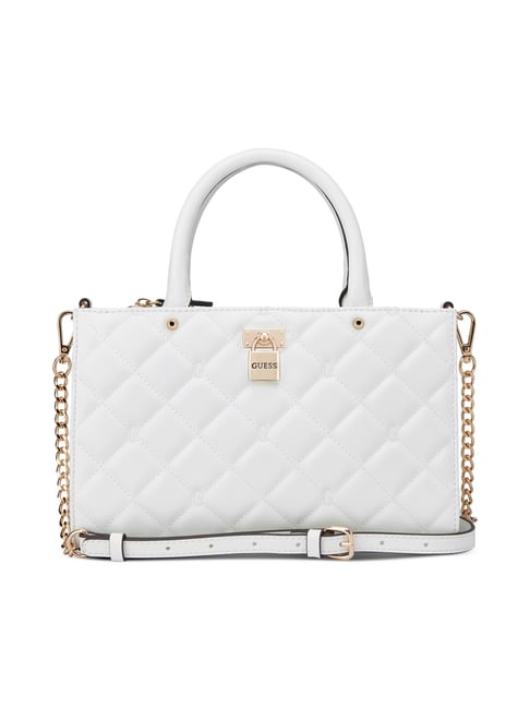 Guess White Quilted Ramona Satchel Bag-picture-44