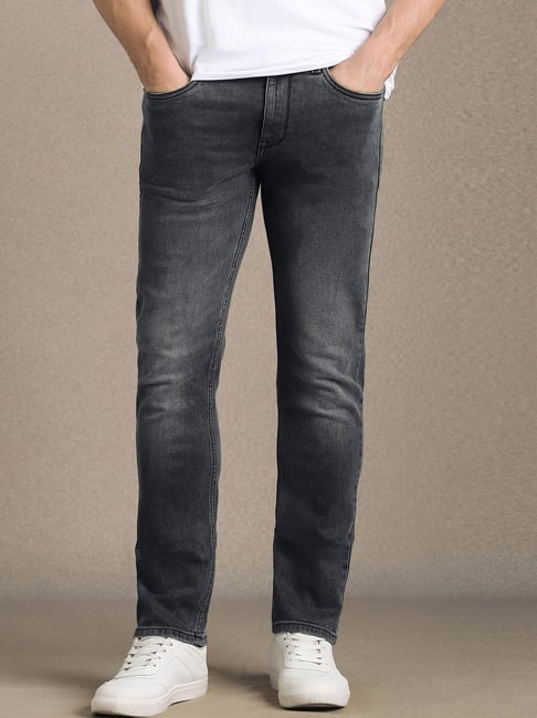 Louis Philippe Grey Cotton Slim Fit Jeans-picture-41