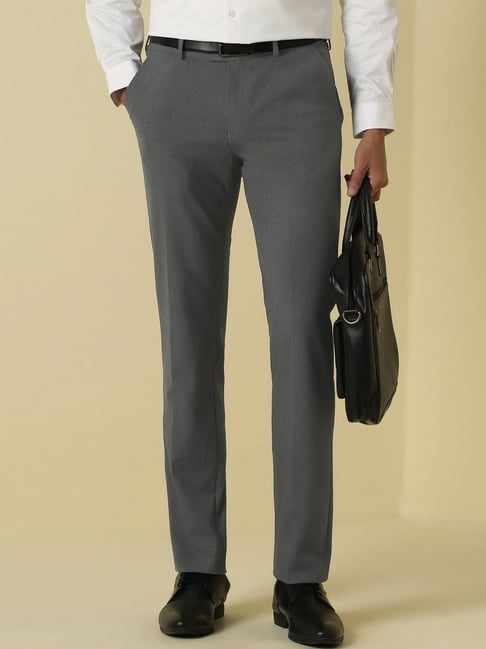Allen Solly Grey Slim Fit Trousers
