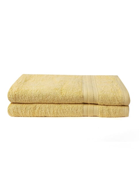Layers Aqua Plush Yellow Cotton 450 GSM Bath Towel - Set of 2-picture-23
