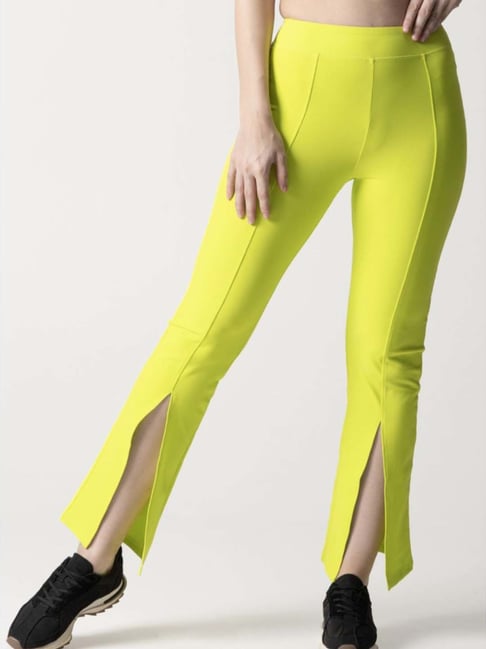 STRCH Neon Green Slim Fit Sports Trackpants-picture-11