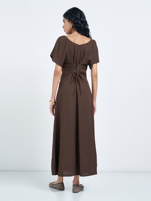 daisy edgar jones brown dress Midi Dress