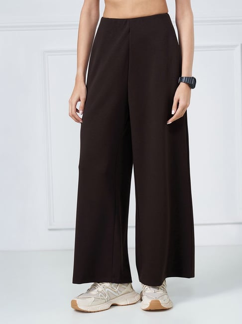 Ajile By Pantaloons Brown Flared Fit Trousers