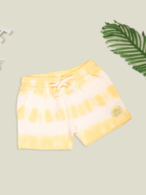 Pantaloons Baby Boys Pastel Yellow Printed Shorts