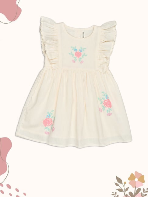 Pantaloons Baby Girls Rose Quartz Embroidery Dress