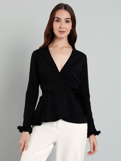 Mish X Black Regular Fit Top