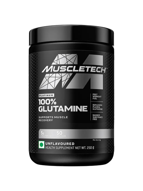 Muscletech Platinum 100 Per Glutamine Unflavoured - 250gm
