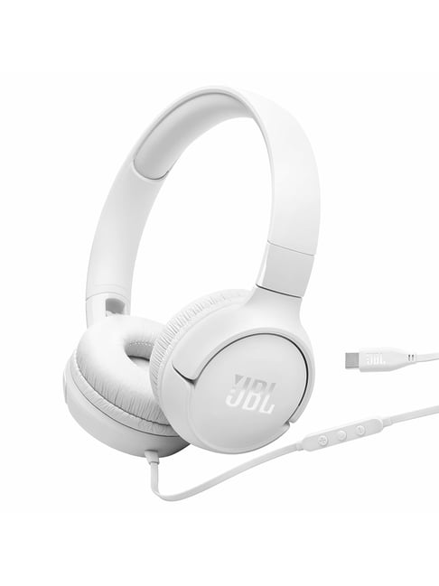 Jbl Tune 520C On Ear Type C Wired Headphone Pure Bass Sound (White)