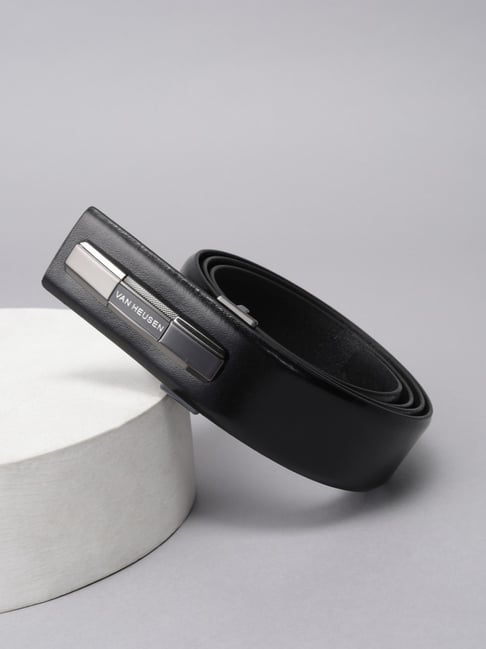 Van Heusen Black Leather Formal Belt-image-28
