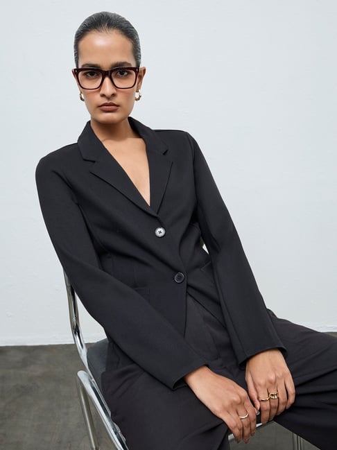 Wardrobe by Westside Black Solid Jacket