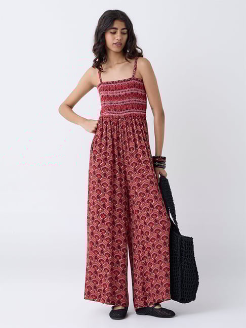 Bombay Paisley by Westside Red Printed Jumpsuit