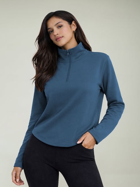 Cava Athleisure Petrol Blue Adaptive Quarter Zip-picture-33