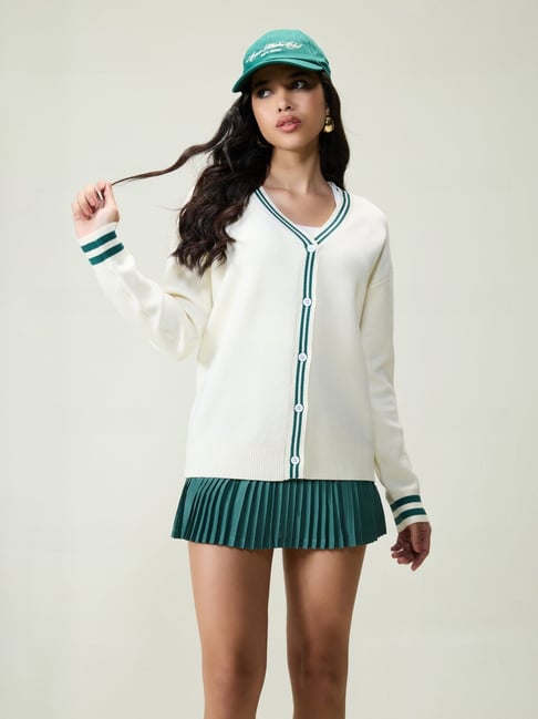 Cava Athleisure Off White Cardigan-picture-22