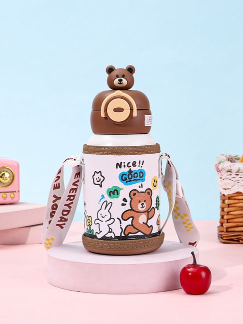 Buy Little Surprise Box Bear 3D Face White Water Bottle 550 ml For