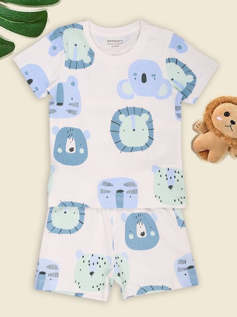 Pantaloons Baby Boys Antique White Regular Fit Printed Clothing Set