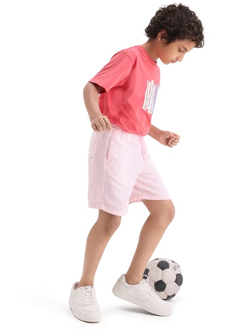 Rare Ones Boys Pink Striped Shorts