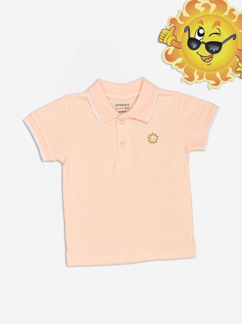 Pantaloons Baby Boys Pale Peach Regular Fit Printed T-Shirt