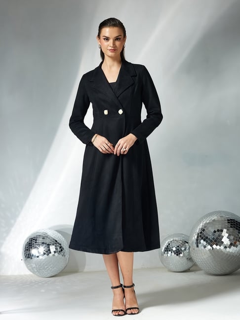 Miss Chase Black Polyester Solid Jacket-picture-45