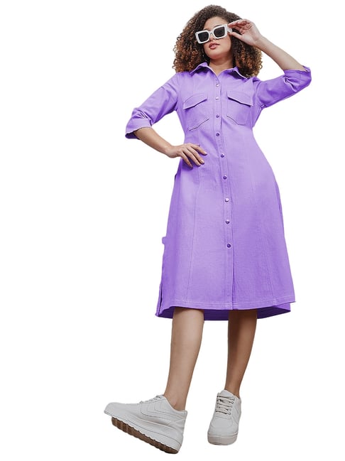 lavender denim dress Well Known Lavender Denim Babydoll Dress