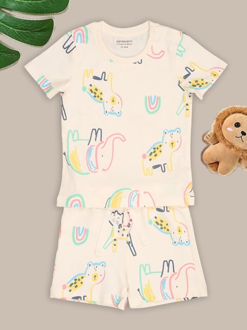 Pantaloons Baby Boys Snow White Regular Fit Printed Clothing Set