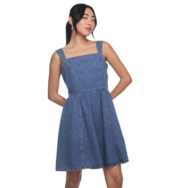 MIXXO Indigo Regular Fit Denim Mini Dress