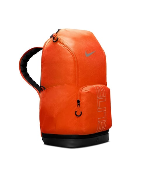 Nike Safety Orange & Black & Wolf Grey Varsity Elite Printed Backpack
