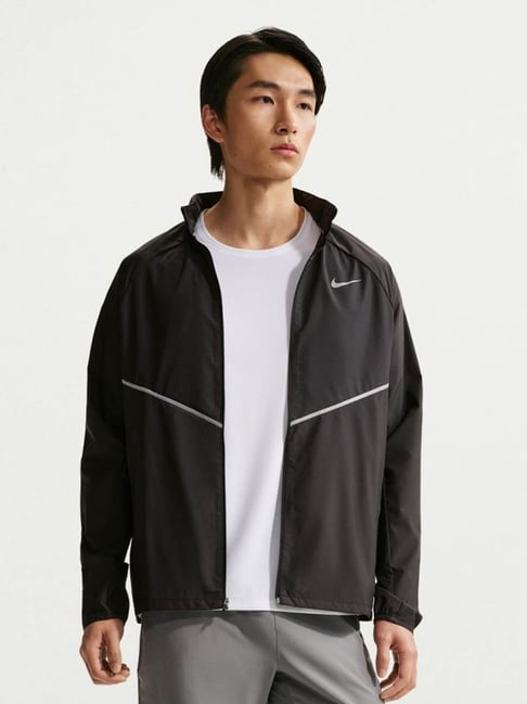 Nike Black & Reflective Silv AS UV RPL MILER Regular Fit Jacket