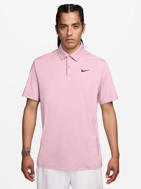 Nike Pink Foam & Black AS DF VLCTY SS SOLID Regular Fit Polo T-Shirt-picture-29