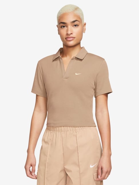 Nike Linen & Sail AS SPORTWEAR ESSNTL SS CRP Skinny Fit Polo Top-image-16