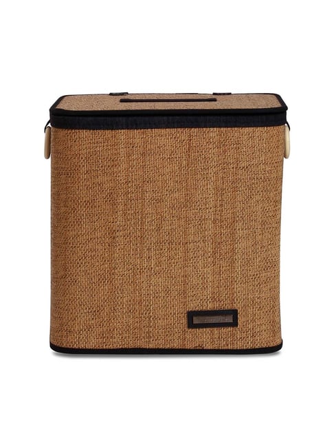 Obsessions Multipurpose Brown and Black Foldable Storage Basket