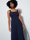 Ginger by Lifestyle Women's Blue Solid Sleeveless Relaxed Fit Jumpsuit