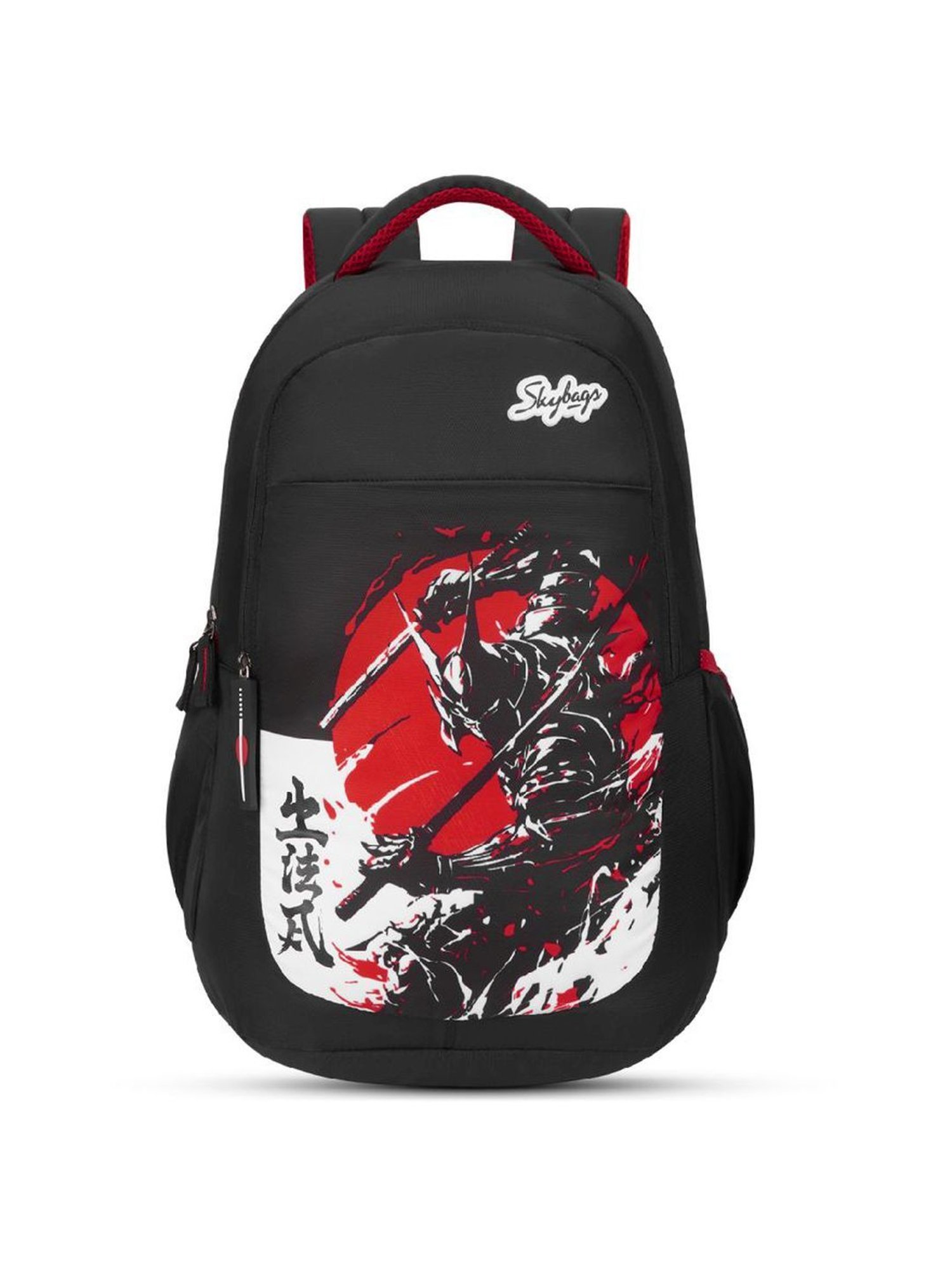Kenshi 34L Samurai Black School Backpack for Boys & Girls with 3