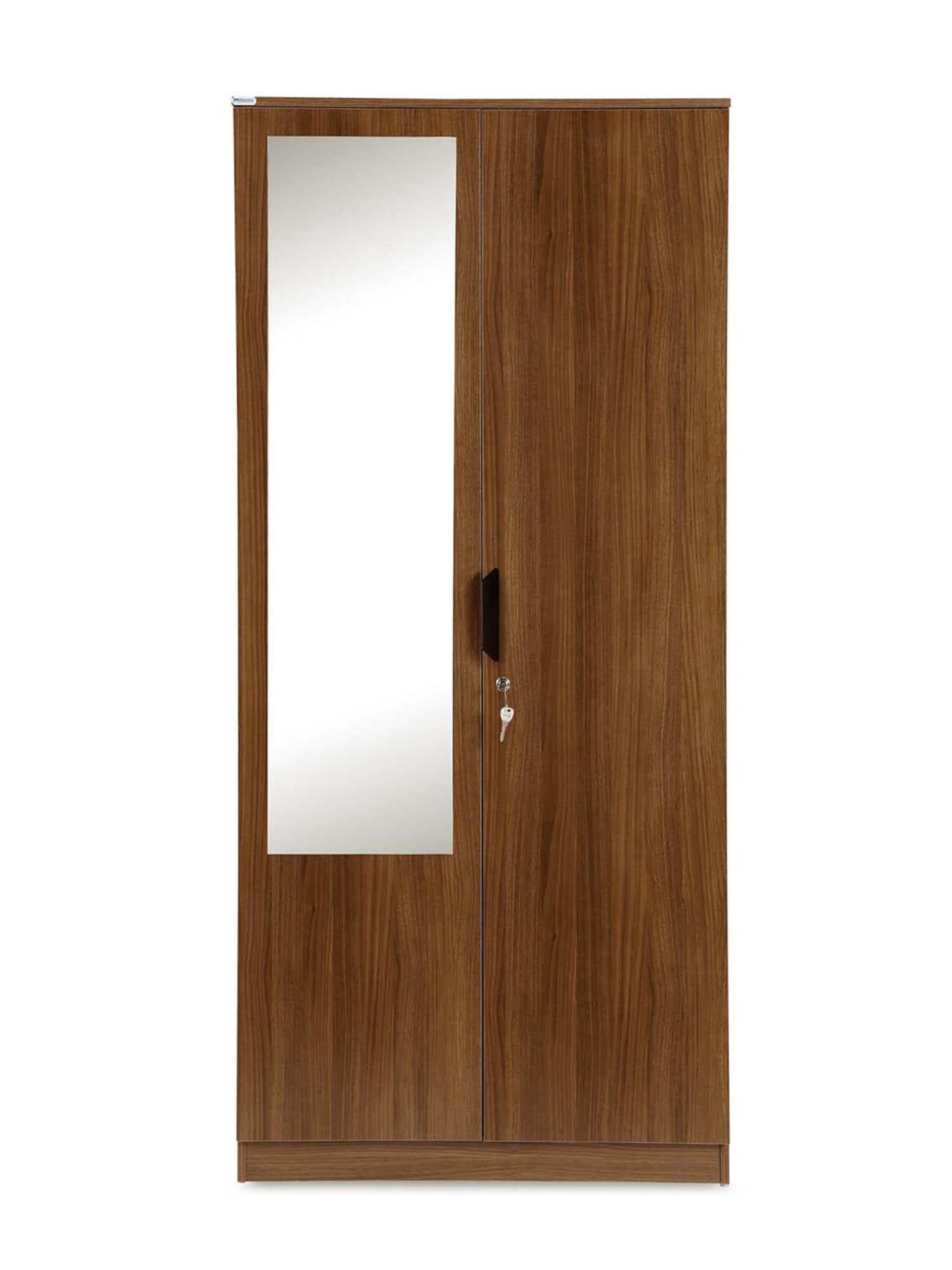 Nilkamal Classic Walnut Milford 2 Door Wardrobe with Mirror