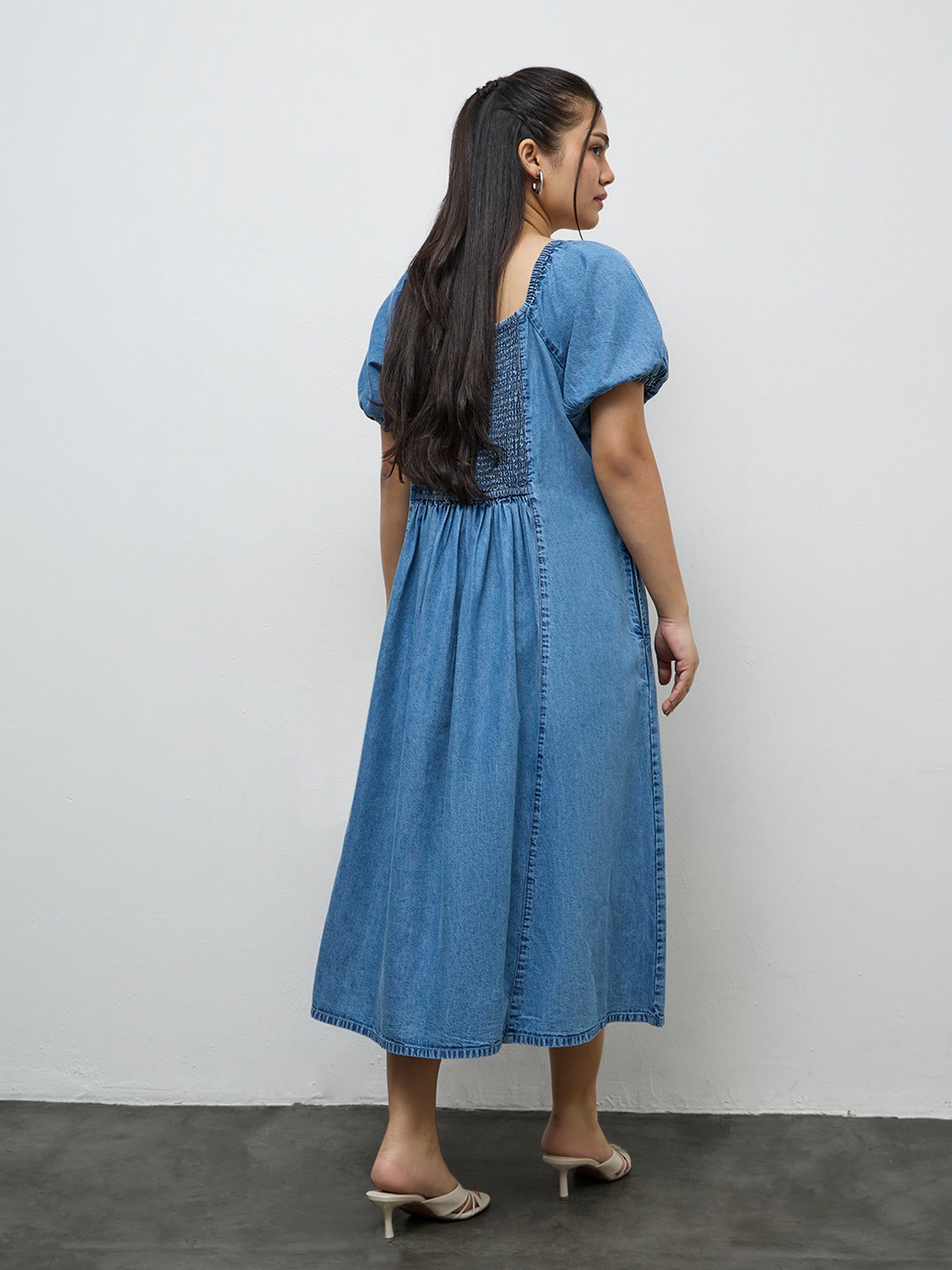 denim dress westside Buy LOV Blue Denim A-Line Dress from Westside