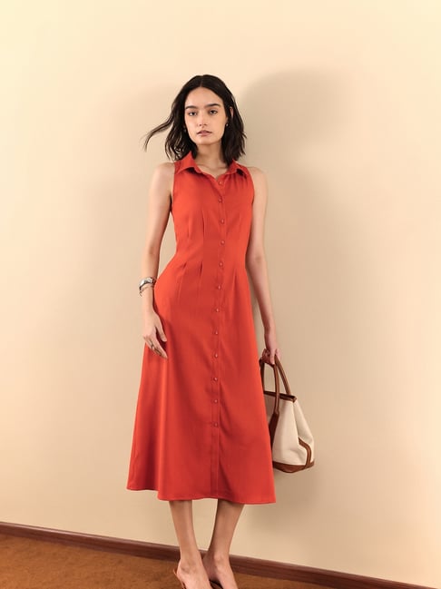 FableStreet Orange Casual dress