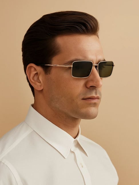 Buy Police SPLL85K548M2SG Green Rectangular Sunglasses for Men